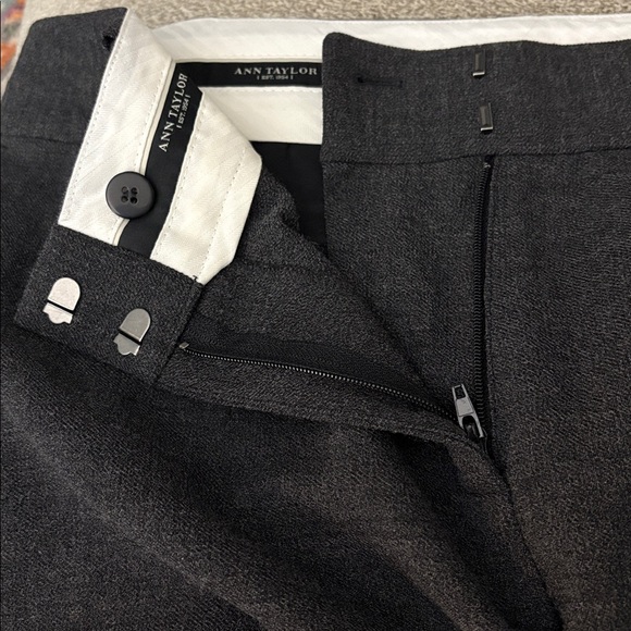Ann Taylor Charcoal Crepe Melange Wool Signature Trousers Size 10 - Picture 10 of 12